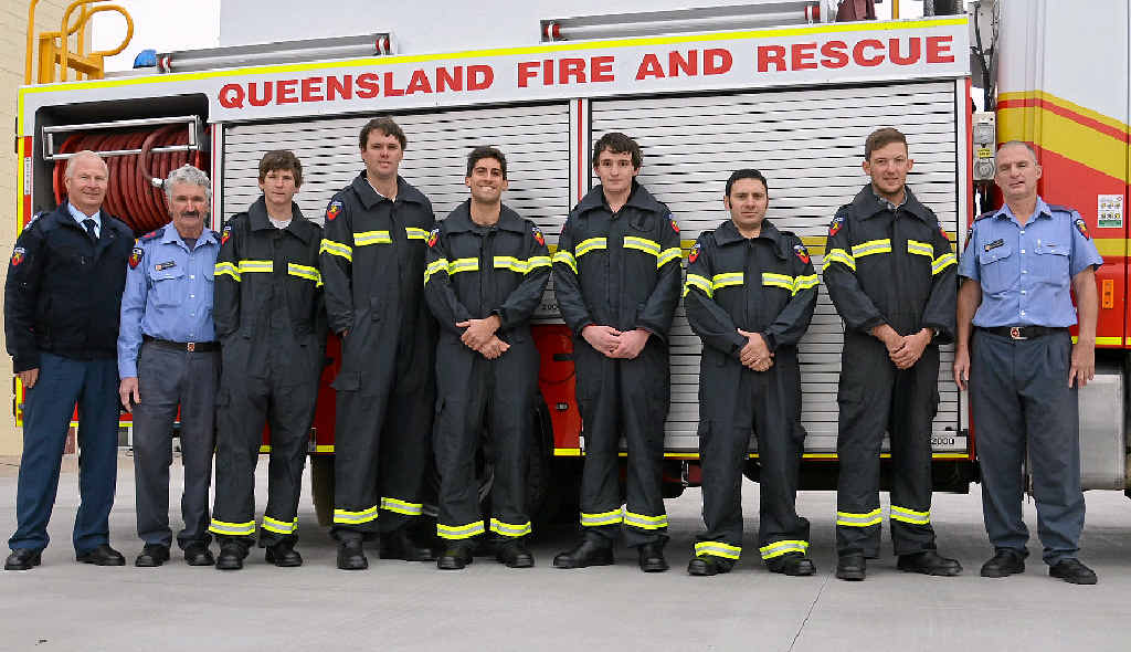 NEW RECRUITS: Inspector Hemmo de Vries with instructor Cpt Pete McKenzie from Clifton, recruits Kalen Wakeford (Allora), Zac Tarrant (Cecil Plains), Salvatore Coco (Stanthorpe), Daniel Aris (Wallangarra), Sam Maugeri (Stanthorpe), Alex Johnson (Inglewood), and instructor Lt Chris Gilchrist from Warwick.